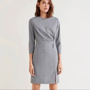 MANGO gray 3/4 sleeve sheath dress